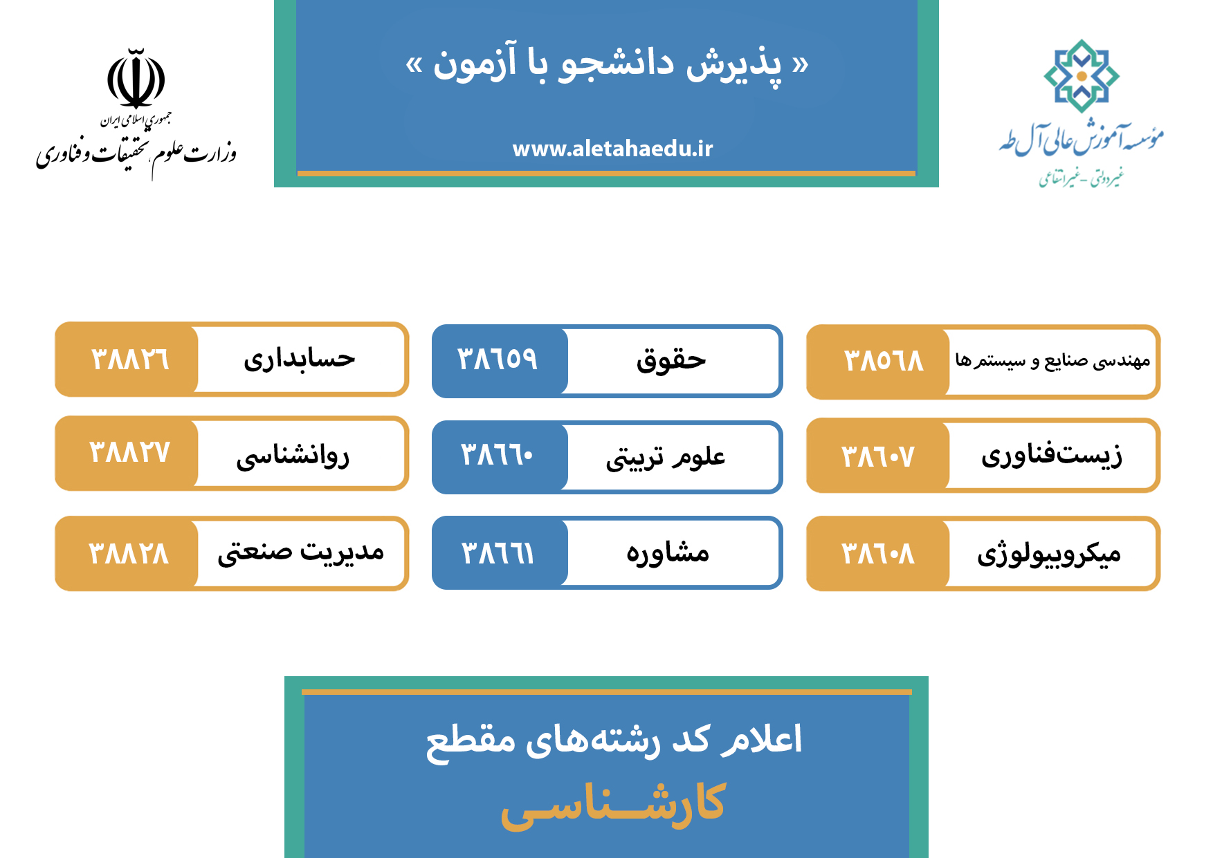 کدرشته-کارشناسی- باازمون