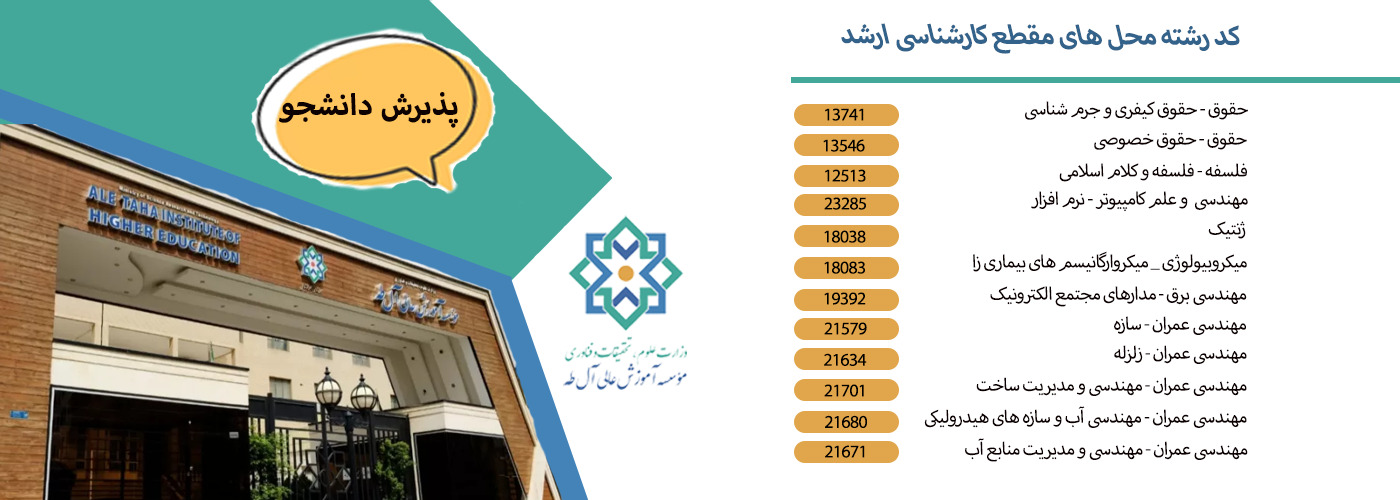 کد رشته های کارشناسی ارشد ۱۴۰۴